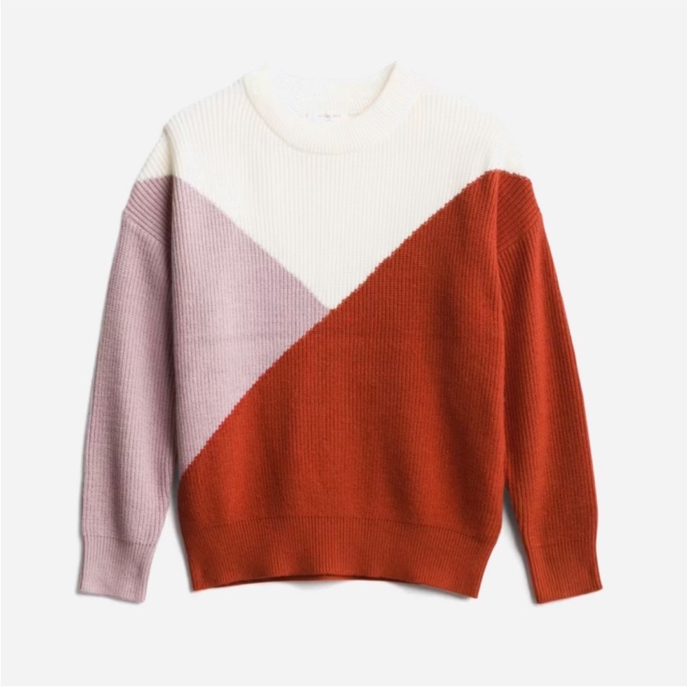 Colorblock Sweater - Rued, Pink, and Cream - Picture 3 of 4